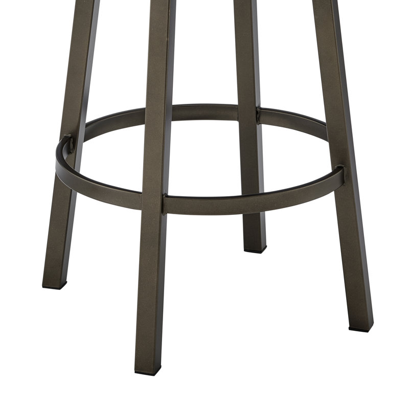 Bretha Swivel Upholstered Counter Stool with Metal Frame, Bar Stool (30" Seat Height), Mocha/Brown