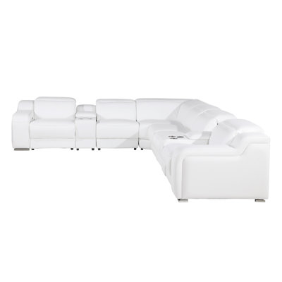 Stanuta 8 - Piece Top Grain Italian Leather Power Reclining Sectional