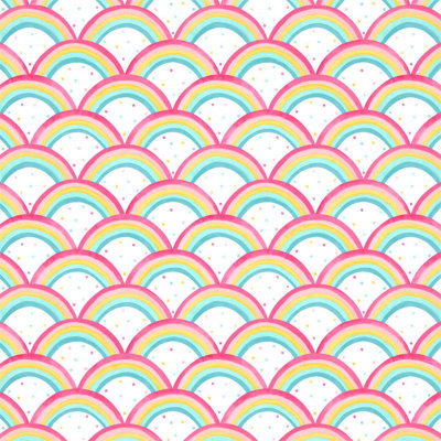 Rainbow Brights 10.05m x 52cm Wallpaper Roll