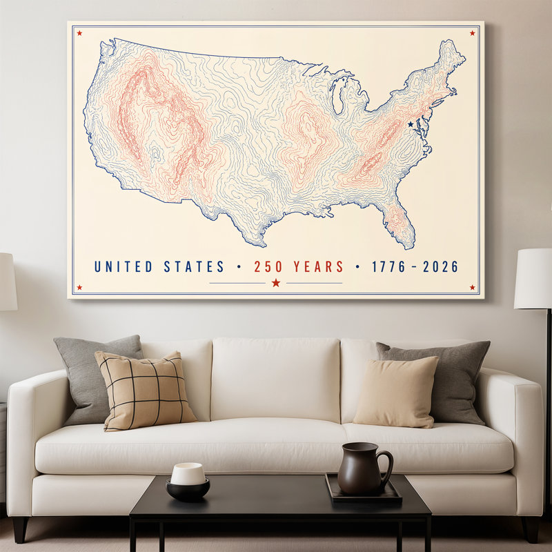 Toile tendue avec galerie Stippled States, 30X40