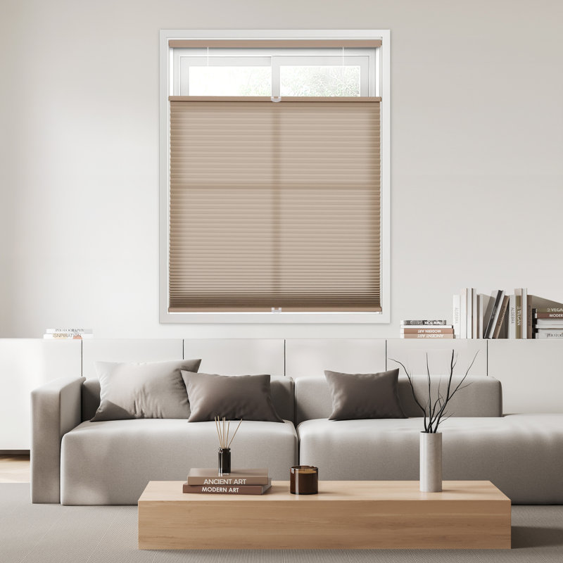 Ajanai EcoHome 1.5 inch Cordless Semi-Sheer Light Filtering Top Down Bottom Up Cellular Shade, White, 36"W x 84"L