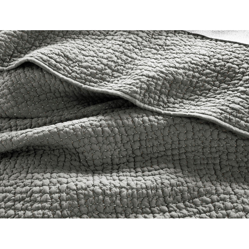 Pebbled Quilt, Slate, King Quilt