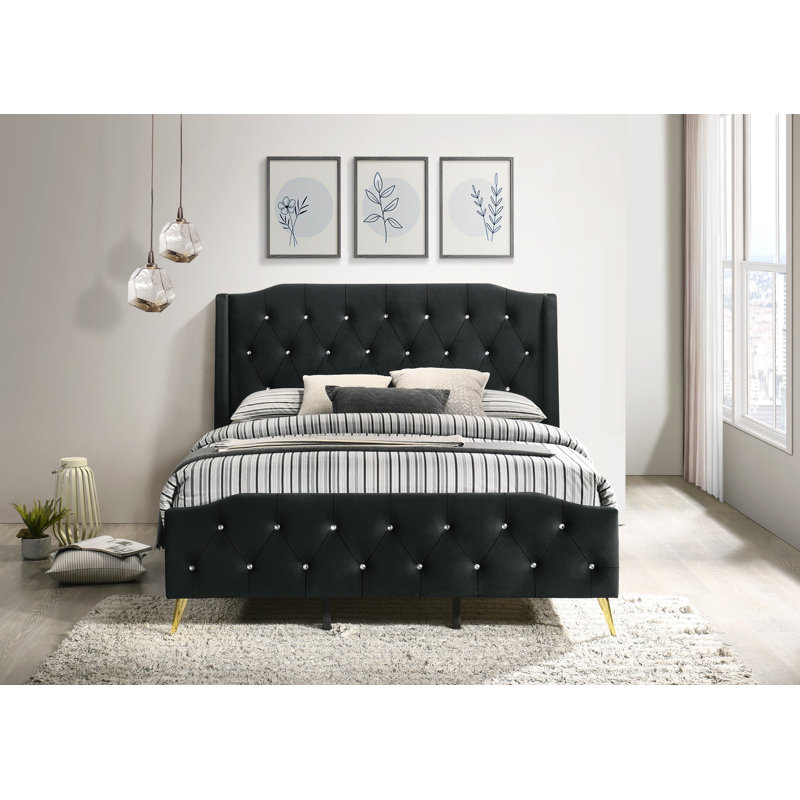 Pacifica Upholstered Bed, Single (3'), Black