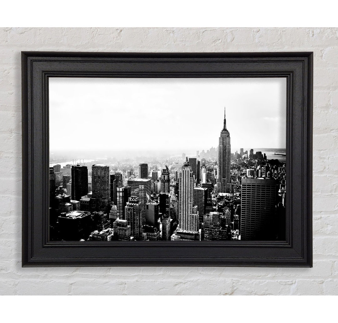 New York Empire State Skyline B N W - Einzelne Bilderrahmen Kunstdrucke