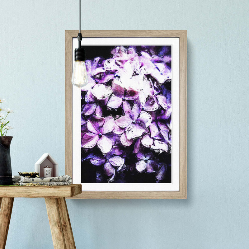 Lilac Hydrangeas - Picture Frame Painting Print, 36cm H x 27cm W x 2cm D, Oak Framed