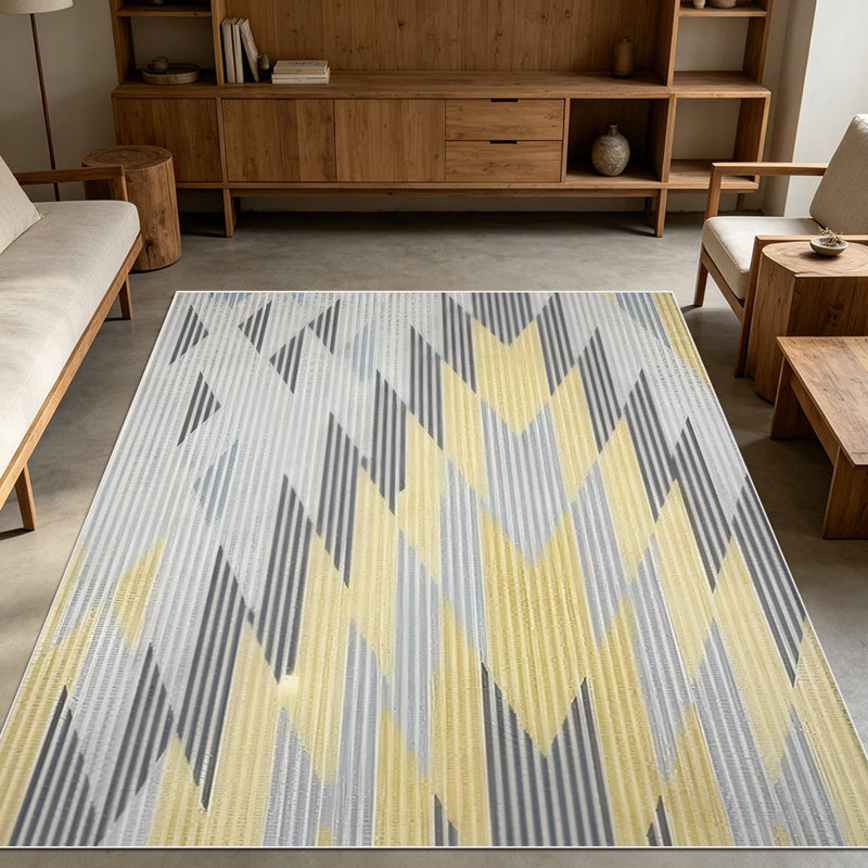 1PC Neutral Chevron Zigzag Stripe area rugs for Living Room, Soft and Comfortable, Suitable for all seasons, easy-to-maintain, machine washable Indoor floor mat, Under Table Farmhouse style suitable for dining room, bedroom, entryway, patio, porch,