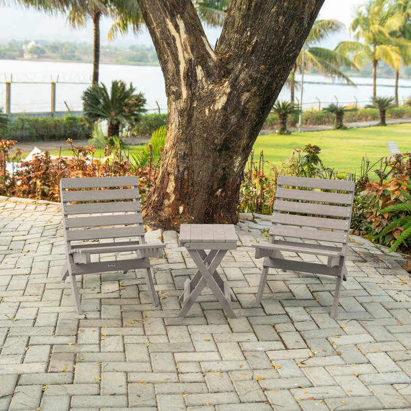 Grandcourt Fully Assembled All-Weather Recycled HDPE Outdoor Folding Patio Chair, Sand