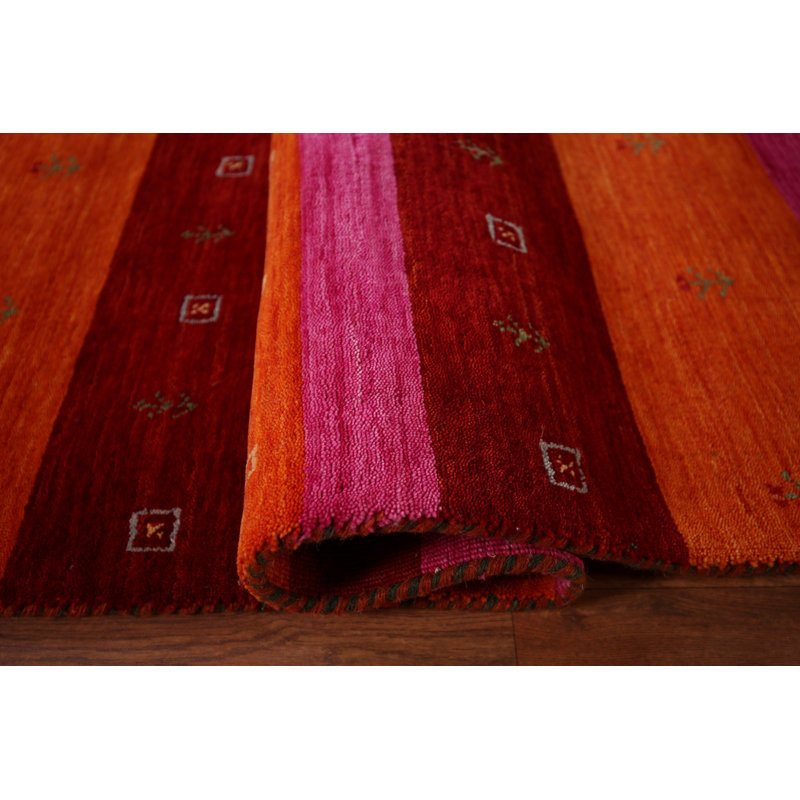 Tapis indien rayé Gabbeh 8 x 10