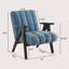 Chaise moderne bleue avec bois, housse de siège - bleu, tissu de bois-1269614915