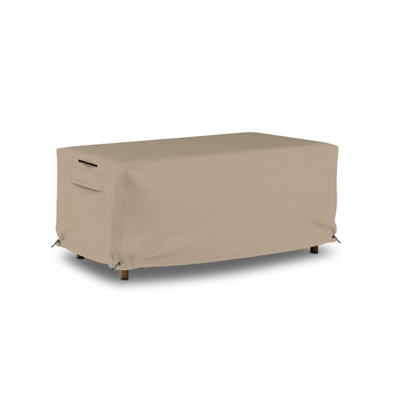 High-Density Waterproof Patio Deck Box Cover For Outdoor Rectangle Ottoman With Storage, Black