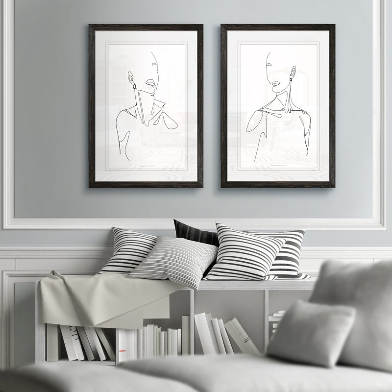 «Everlast Elegance I» par Vincent Van Gogh - ensemble de 2 reproductions de dessins encadrés, H 24 po x l 18 po x P 1,25 po