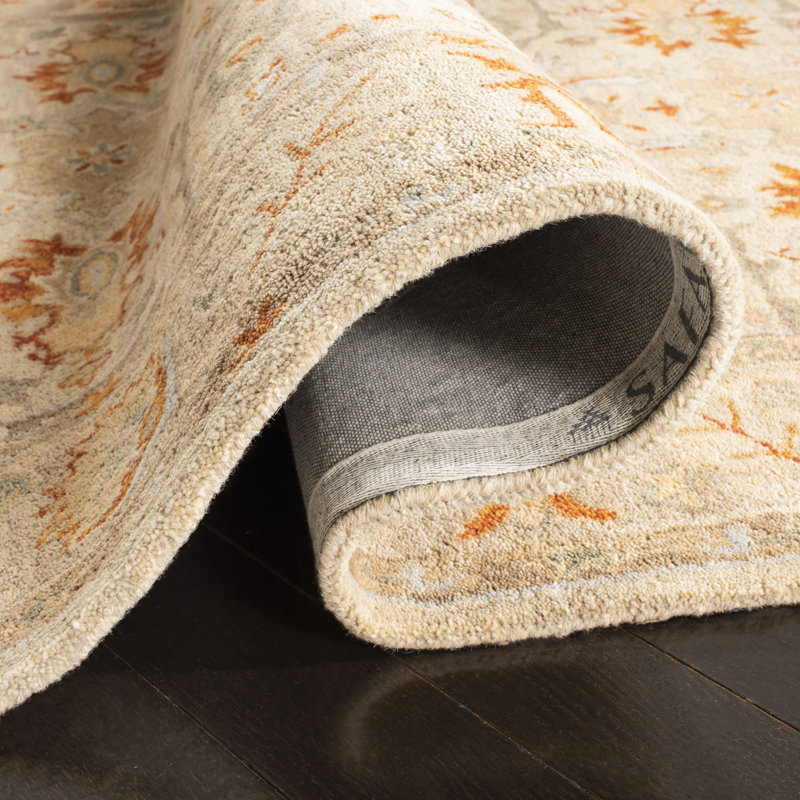 Antiquity Hand-Tufted Beige Area Rug, Rectangle 3' x 5'