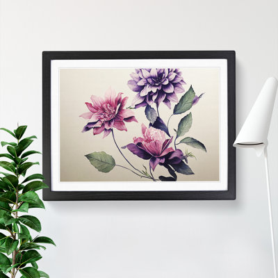 Artistic Watercolour Flowers - Single Picture Frame Print