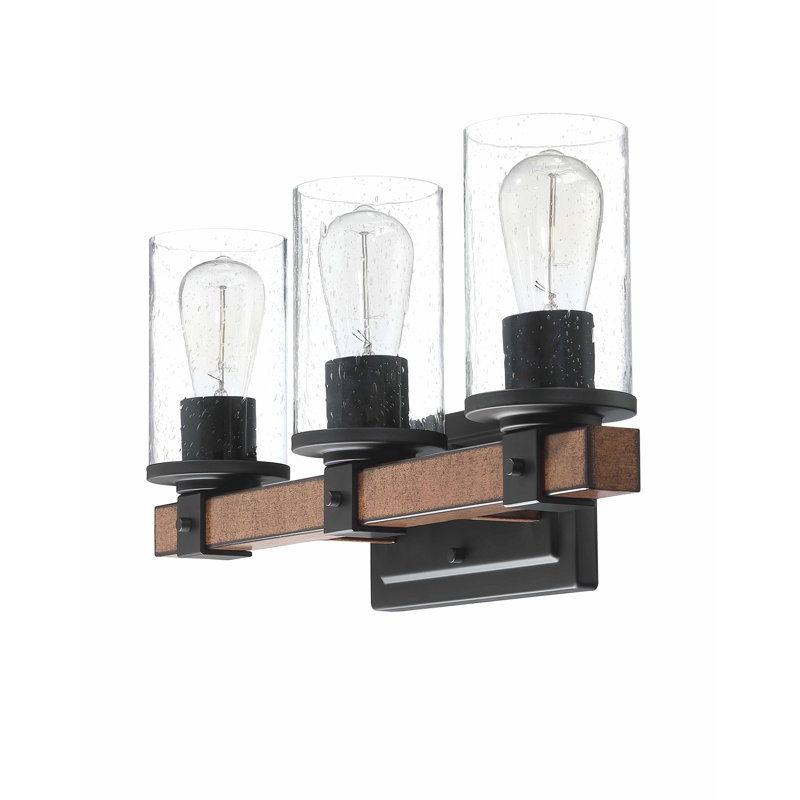 Berumen 3-Light Dimmable Matte Black Vanity Light