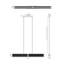 Lustre, 4 lumières, 67 po, noir mat, verre transparent-107371327