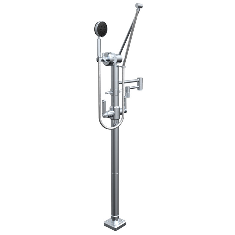 Robinet de baignoire autoportant Argonaut avec douche à main, Chrome