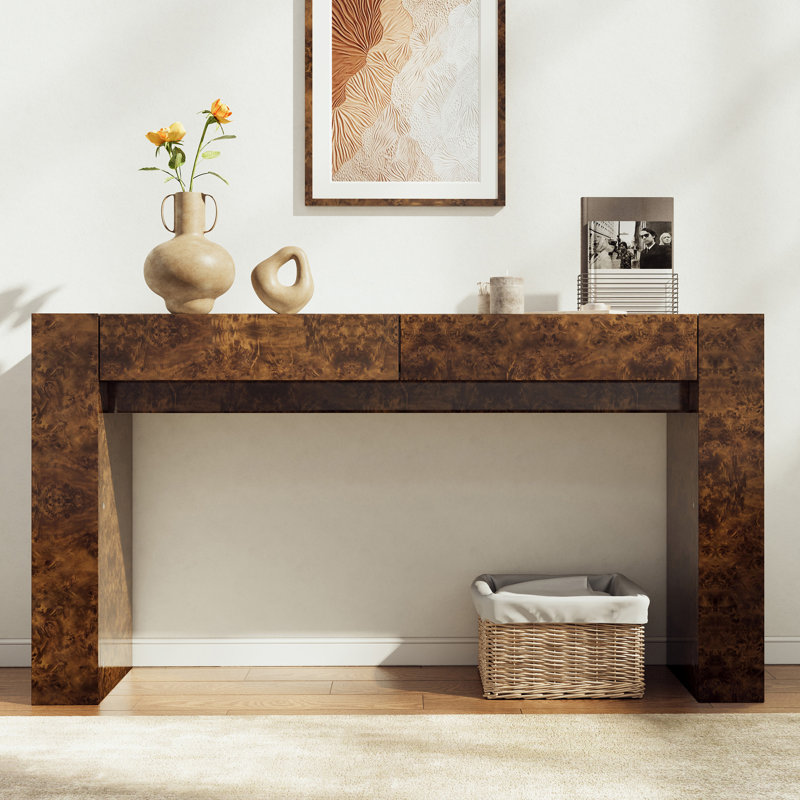 Console 2 tiroirs Dorne, Brun