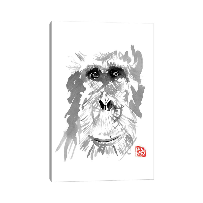 Old Orangutan by Péchane - Print on Canvas, 101.6 cm H x 66.04 cm W x 1.91 cm D, Wrapped Canvas