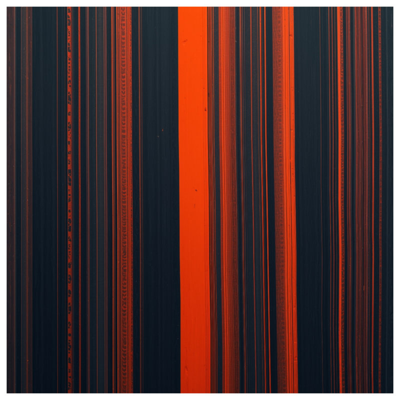 Tapis de bain noir à rayures orange, L 34 po x L 21 po