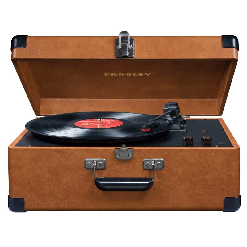 Tourne-disque décoratif à 3 vitesses USB Keepsake, Brun clair