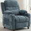  Fauteuil inclinable électrique moderne en tissu de chenille rembourré avec massage, siège pivotant à 360 degrés avec porte-gobelet-1922265891