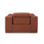  Fauteuil en cuir italien Camel avec accents argentés-612680478
