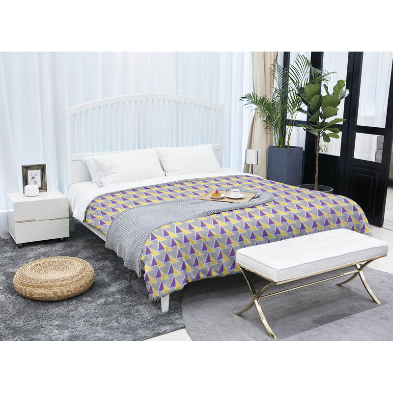 Patricia Geoffrey Polyester Geometric Shapes Comforter, King Comforter, Purple/Yellow