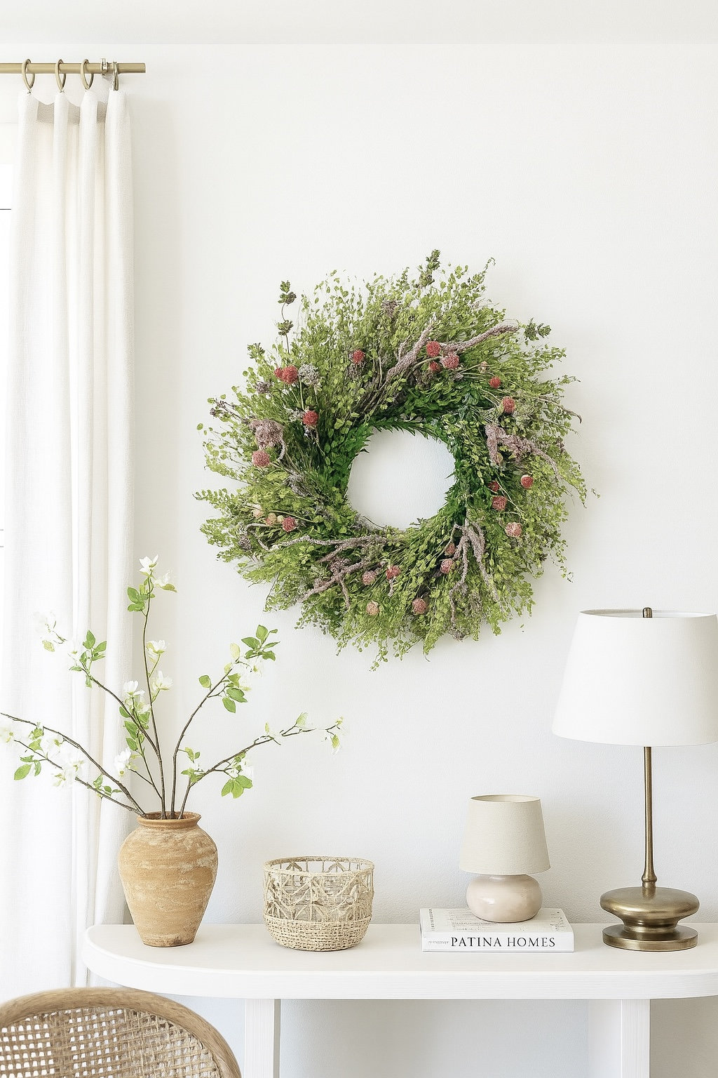 Primrue 30" Handcrafted Wreath, 22" H x 22" W x 5" D
