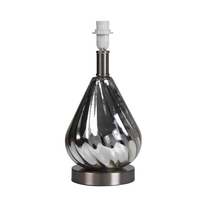Salso Glass Lamp Base Lamp, Chrome