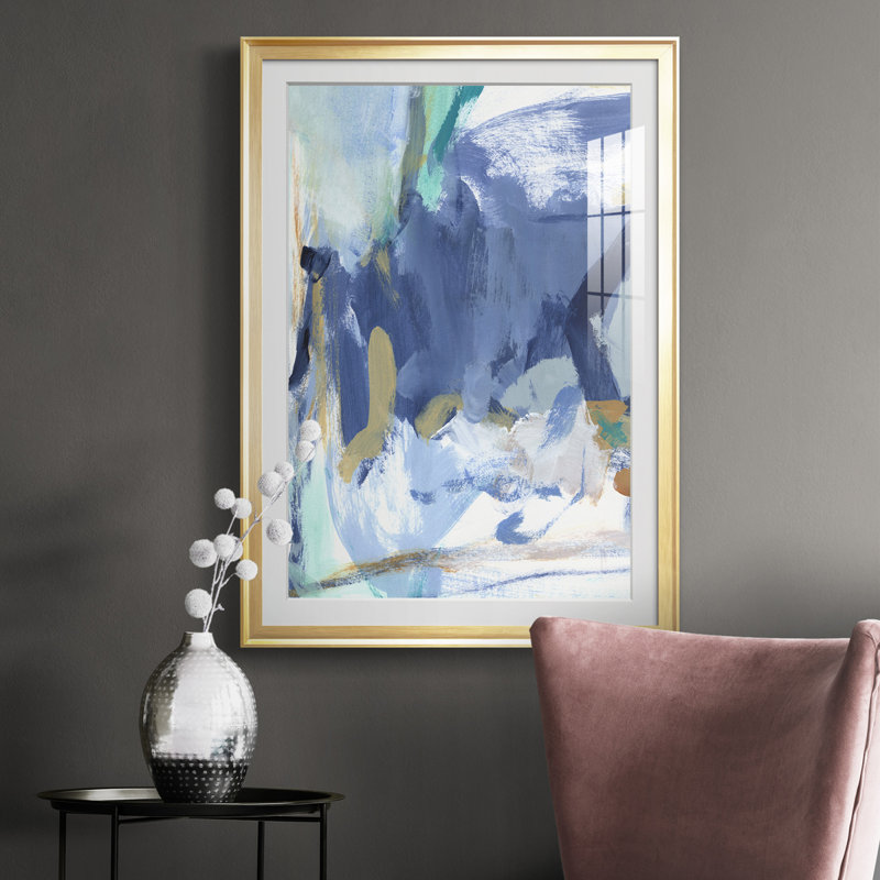 Blue Room II - reproduction de cadre photo, Or, H 30,5 po x l 22,5 po x P 1 po