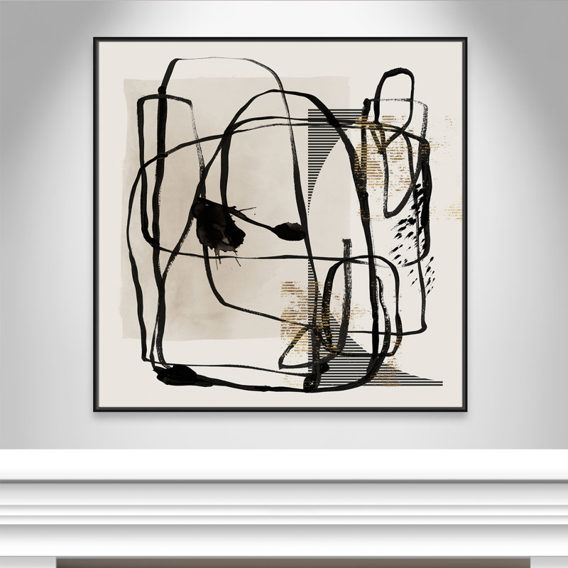 «Blot I» par Isabelle Z, L 46,5 po x H 46,5 po, Toile avec cadre, Cadre flottant noir