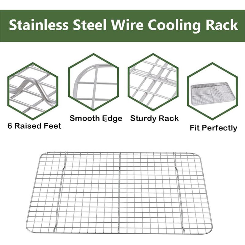 Stainless Steel Nonstick Baking Sheet with Rack Set, 16 x 12 Inches