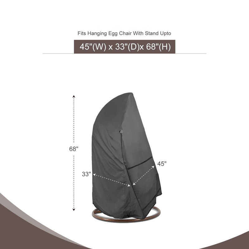 Waterproof Outdoor Hanging Egg Chair Cover, 1-Piece, (Black), Black