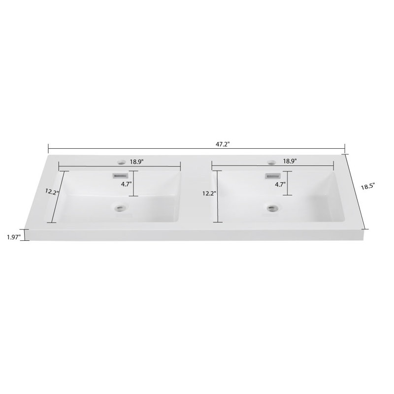 Plateau de meuble-lavabo 47,2 po