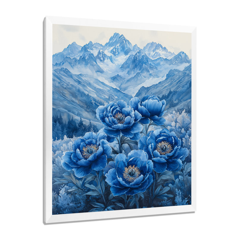 Beare - Floral Wall Art Living Room, H 44 po x l 34 po, Reproduction encadrée sans passe-partout, Blanc
