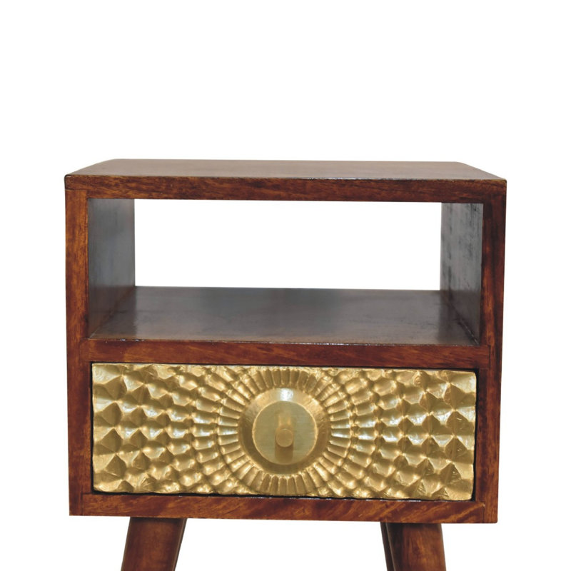 30 cm W Solid Wood Bedside Table
