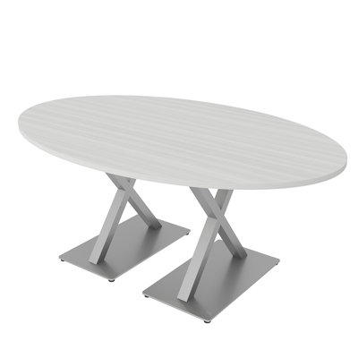 Table de salle de conférence ovale avec x bases