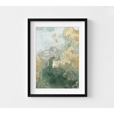Green And Gold Abstract Painting Print, Extra Large Wall Art Abstract Print, Large Wall Art, Wall Art, Oversized Wall Art