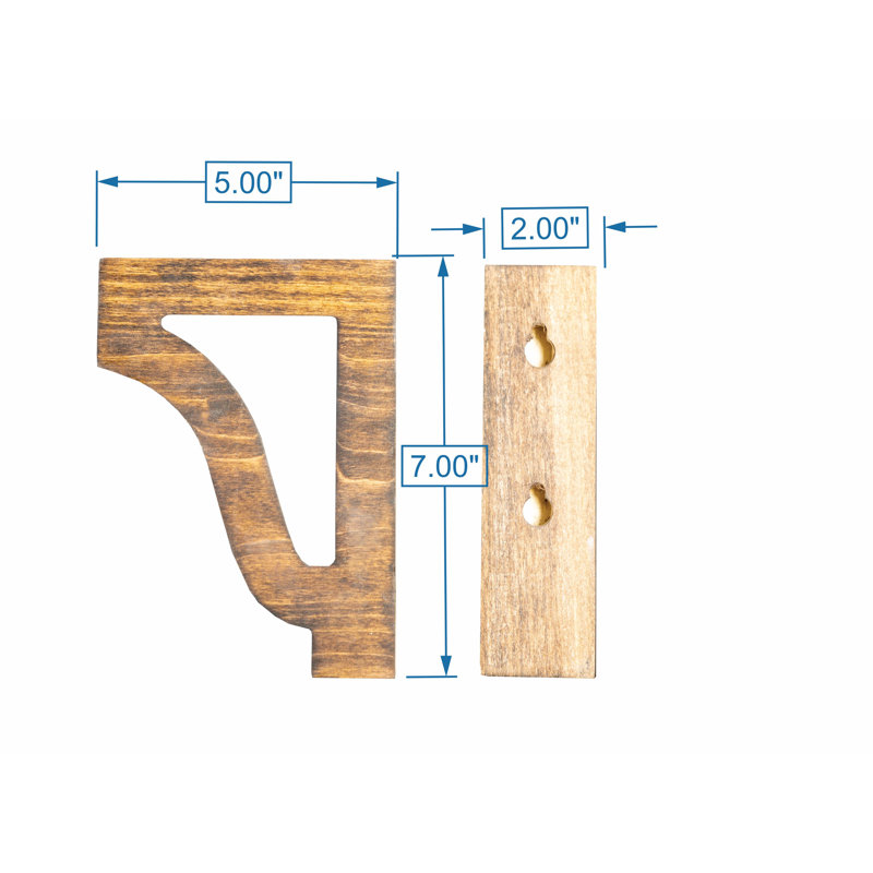 Tablettes flottantes en peuplier avec corbeaux, H 12 po x l 48 po x P 6 po