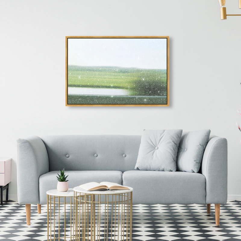 Velocity Meadow I Print by Oliver Gal, 11"H x 16"W, Gold Floater Frame