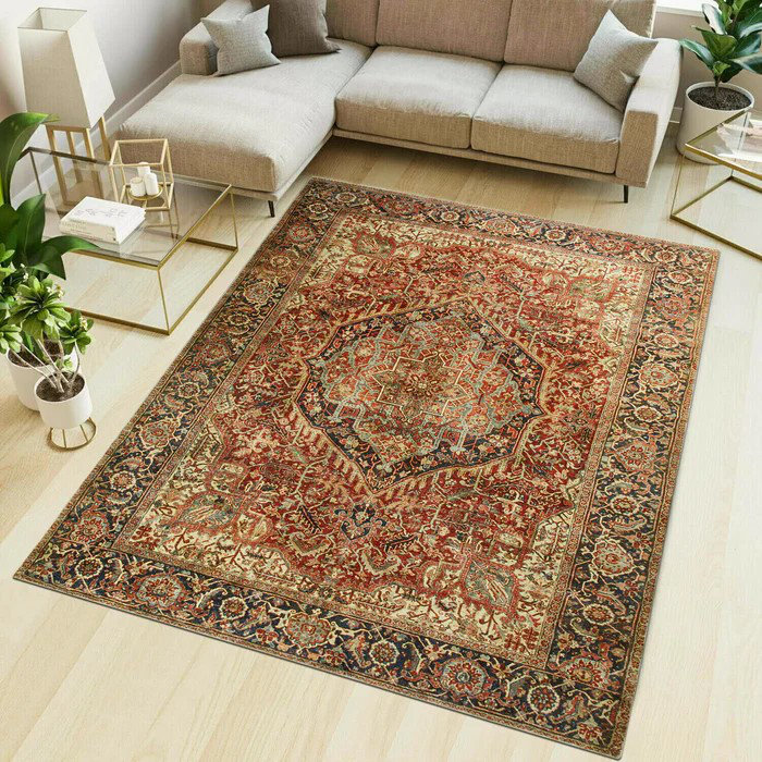 Ingrid Vintage Look Shag Area Rug, Rectangle 40 x 60cm