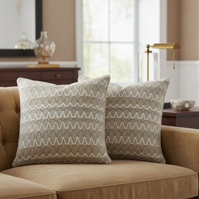 Whitney Geometric Feather Reversible Throw Pillow