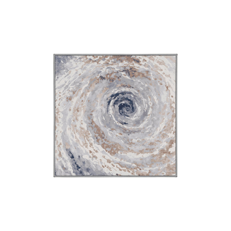 Machine Washable Gray Area Rug, Square 8'