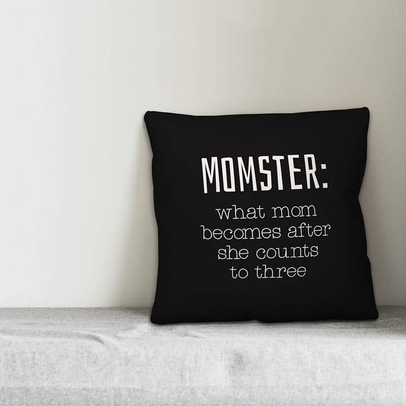  Coussin décoratif Momster, 16 po x 1 po, Polyester / Bourre en polyester