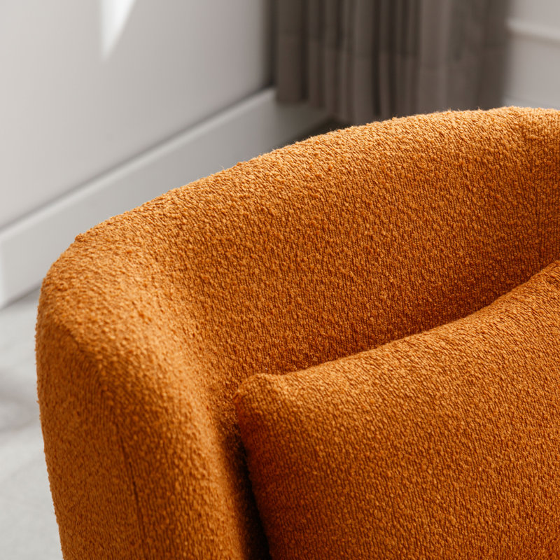 Ollia Upholstered Swivel Slipper Chair, Caramel 100% Polyester