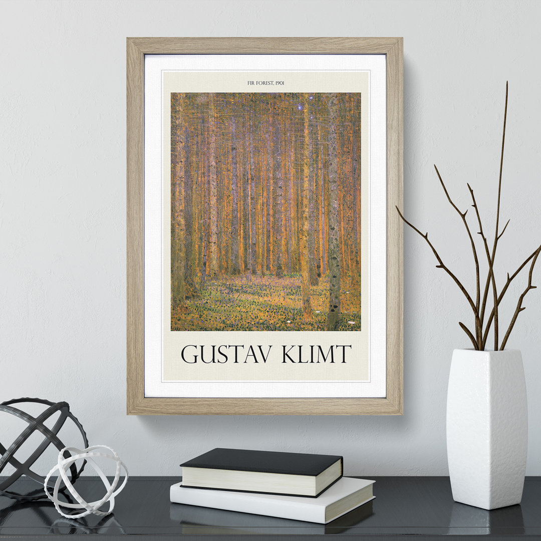 Fir Tree Forest by Gustav Klimt - Framed Print