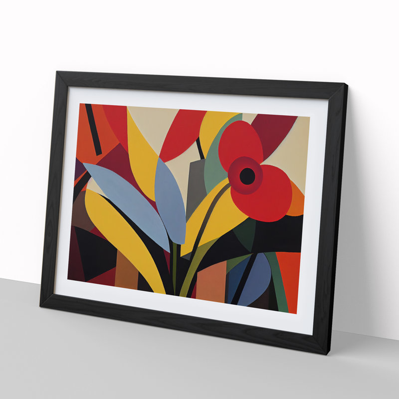 Wild Abstract Flowers - Framed Print, Black Framed, 25cm H x 34cm W x 2cm D