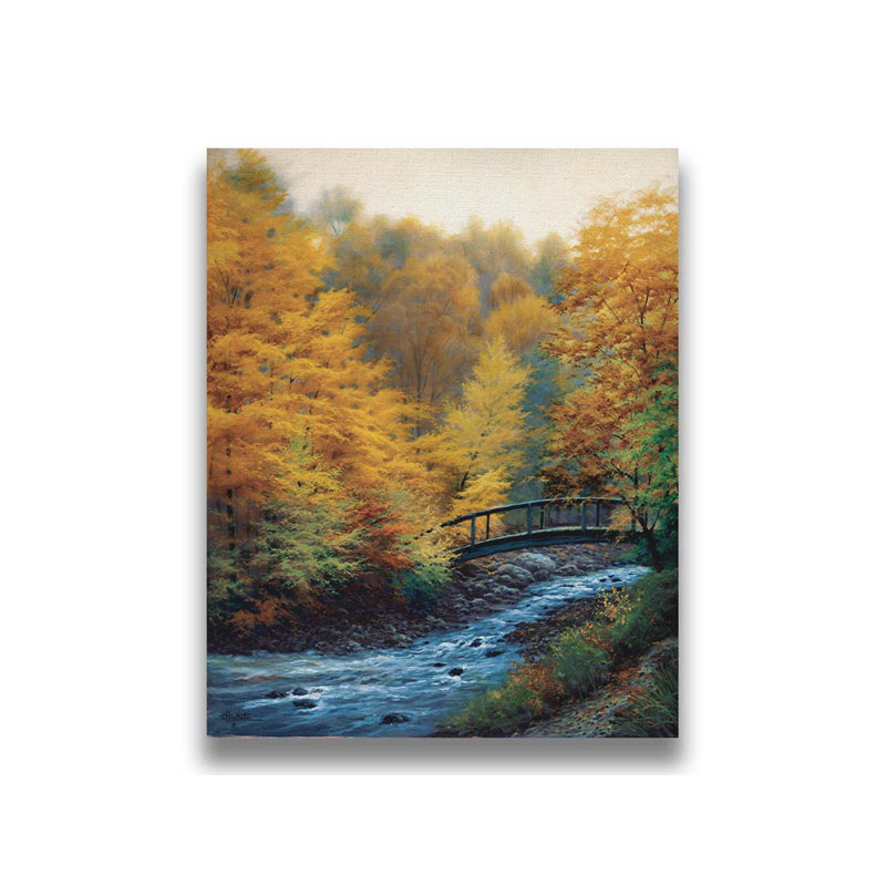 «Autumn Stream» par Charles White sur, Toile tendue, H 16 po x l 20 po x P 1,5 po