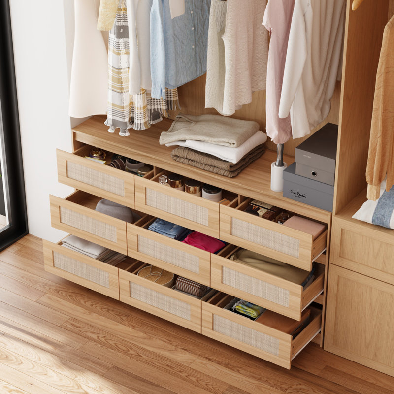 Closet System With 9 Sisal Drawer