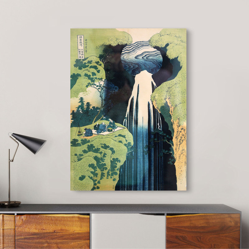 Kamida-Ga-Taki Waterfall by Katsushika Hokusai - Wrapped Canvas Print, 80cm H x 60cm W x 4cm D